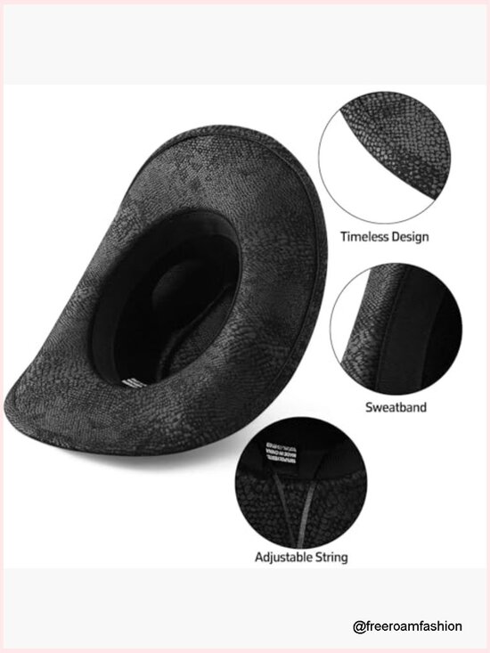 Snakeskin Cowboy Hat with Belt Buckle - Unisex Western Party Rodeo Hat main image 5